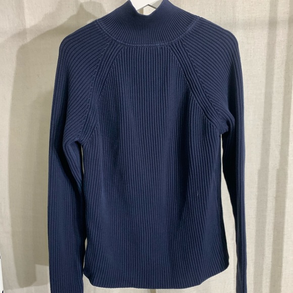 ZARA Man Textured Half Zip Pullover in Navy - Picture 8 of 9